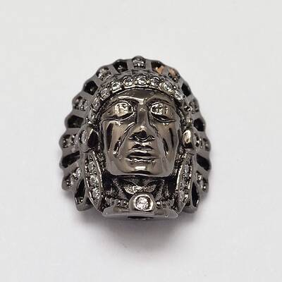 Indian Brass Micro Pave AAA Cubic Zirconia Beads