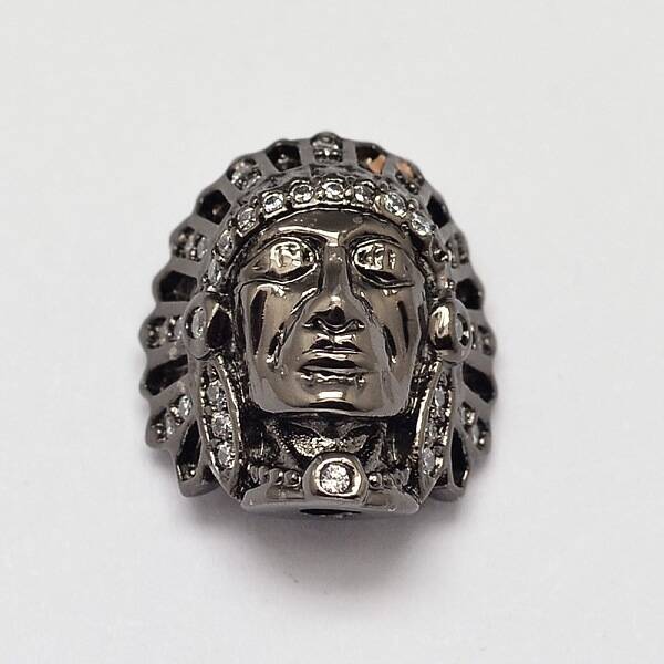 Indian Brass Micro Pave AAA Cubic Zirconia Beads