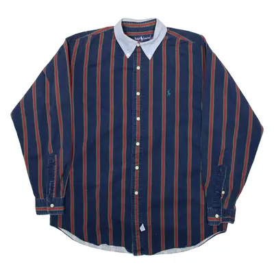RALPH LAUREN Mens Shirt Blue Striped Long Sleeve M