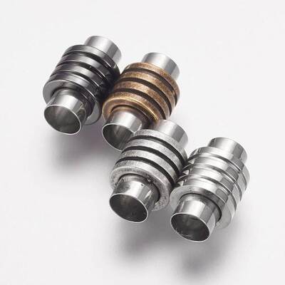 304 Stainless Steel Magnetic Clasps with Glue-in Ends