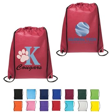 150 Customized Non-Woven Drawstring Cinch-Up Backpack - Recycled ...