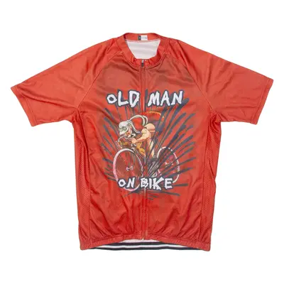 Old Man Full Zip Cycling Mens Jersey Red M