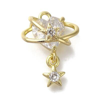 Rack Plating Brass Micro Pave  Cubic Zirconia Pendants