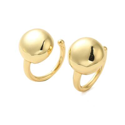 Round Brass Cuff Earrings