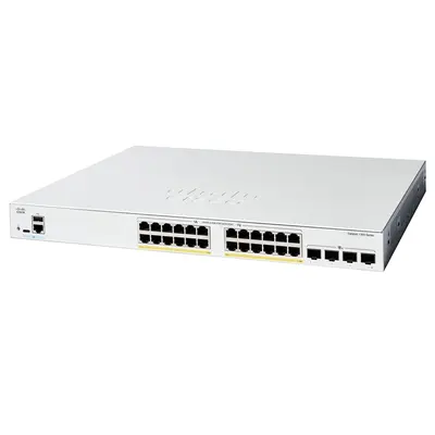 Cisco C1300-24FP-4G-RF | Catalyst 1300 Series 1300-24FP-4G 24 x 10/100/1000Base-T RJ-45 PoE+ and 4 x 1GbE SFP Uplink Ports La...
