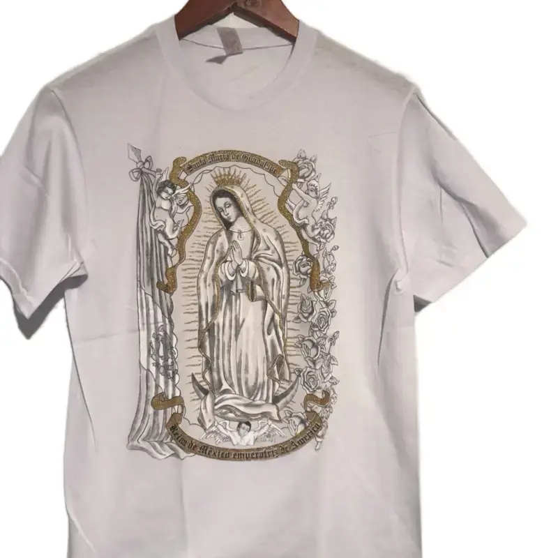 Virgencita changing colors t-shirt White Cotton