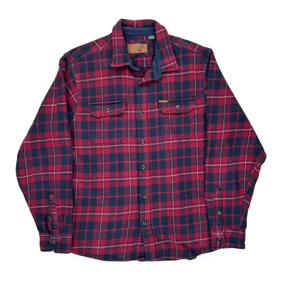 Orvis Checked Flannel Shirt - XL Red Cotton