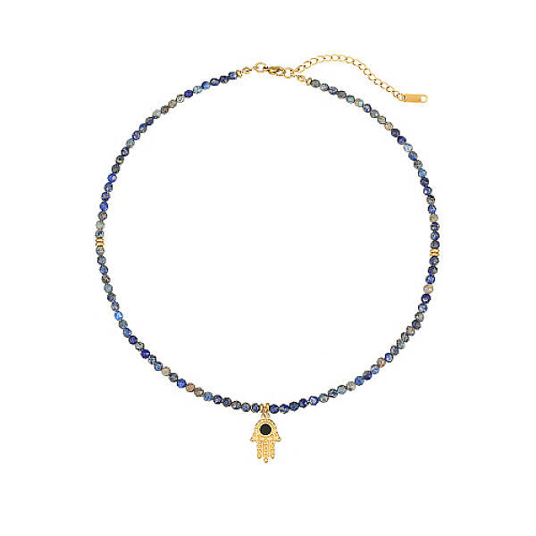 Natural Lapis Lazuli Beaded Necklace