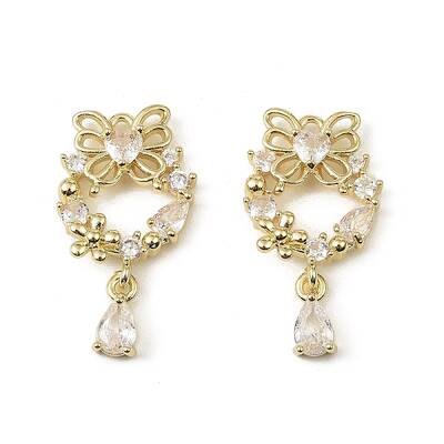 Brass Micro Pave Cubic Zirconia Pendants