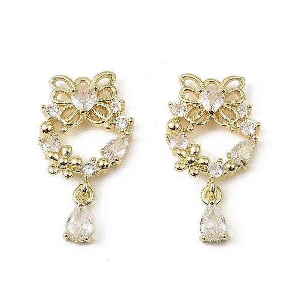 Brass Micro Pave Cubic Zirconia Pendants