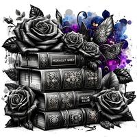 Rose & Book Pattern DIY Diamond Arts Colorful Painting Kit without Frame, 5D Diamond Arts Colorful Painting Kit, Wall Art Dec...