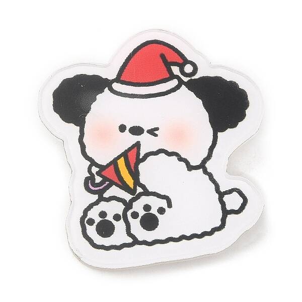 Christmas Dog Acrylic Brooches