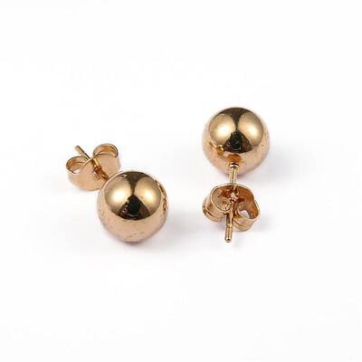 304 Stainless Steel Ball Stud Earrings