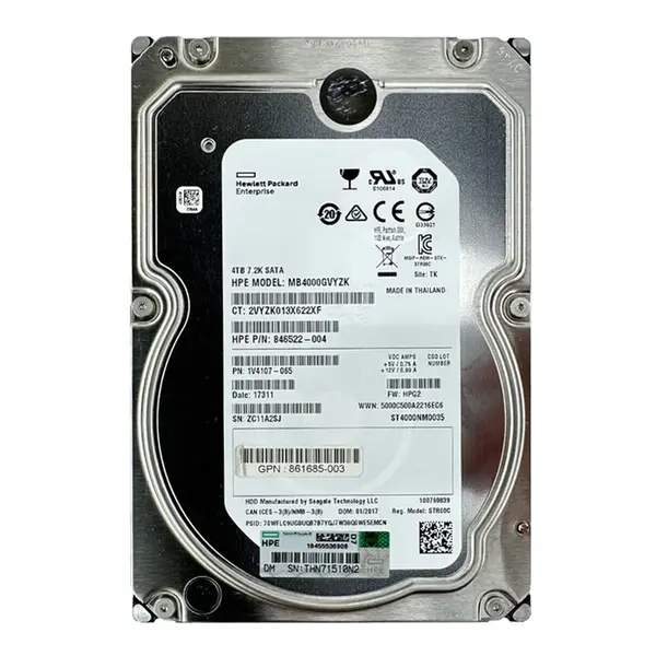 861685-003 HP 4TB 6Gb/s SATA 7200 3.5-Inch Hard Drive