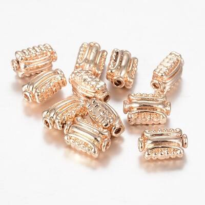 Rectangle Light Gold Plating Brass Beads
