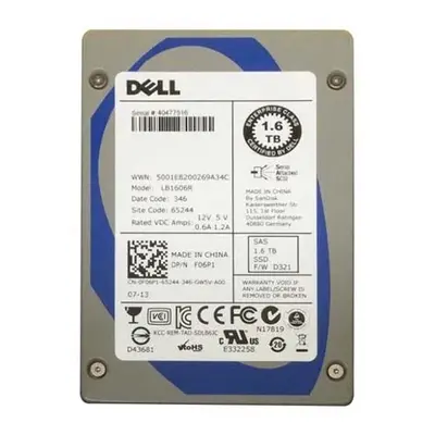 F06P1 Dell 1.6TB Multi-Level Cell SAS 6Gb/s Hot-Pluggable 2.5-Inch Solid State Drive for PowerEdge Servers