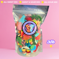 3lb Ultimate Crave Mix | Sweet & Sour Assorted Gummy Candies | Filled Gummies, Sour Bottles, Blue Raspberry, Strawberry, Cott...