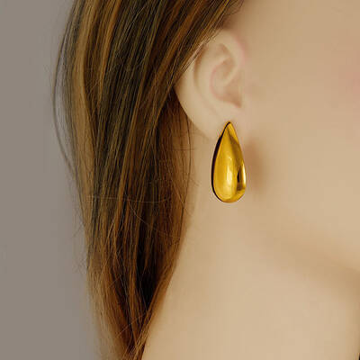 304 Stainless Steel Teardrop Stud Earrings