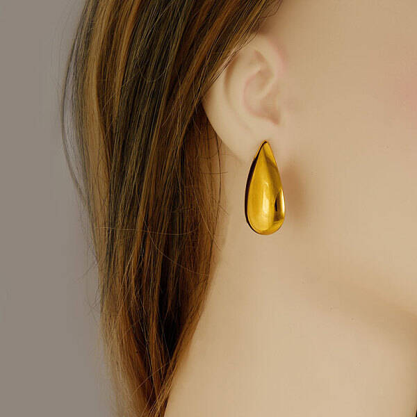 304 Stainless Steel Teardrop Stud Earrings