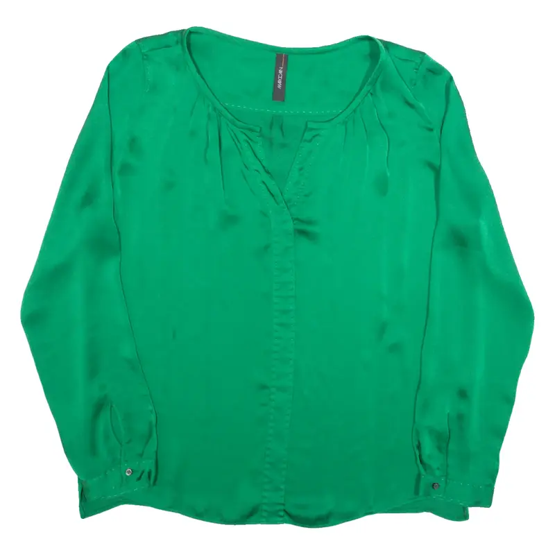MARC CAIN Womens Blouse Green V-Neck Long Sleeve M