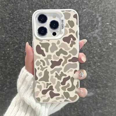 Camo Pattern Shockproof Phone Case for iPhone 7 8 X XS 11 12 13 14 15 16 17 Pro Max Plus 16E Air XR Protecitved Cover Vintage...