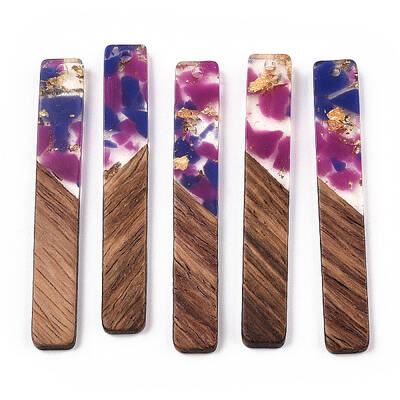 Transparent Resin & Walnut Wood Big Pendants