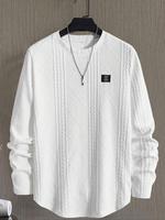 Men's Regular Fit Crewneck Knit Tops, Knitwear Sweatshirt, Nit Casual Long Sleeve Round Neck T-shirt for All Seasons, T Shirt...