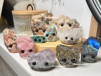 Crystal Hedgehogs, Crystal Buddies, Animal Crystal Buddy, Pet Rock, Rock Buddy, Cute Gift, Rocks, Stones, Minerals, Home Deco...