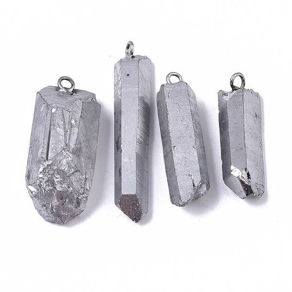 PVD Vacuum Plating Natural Quartz Crystal Pendants