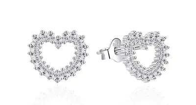 Agato Sparkling Heart Earrings AGT-E153PW