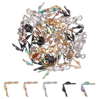 60pcs 5 style Ion Plating(IP) 304 Stainless Steel Bead Tips