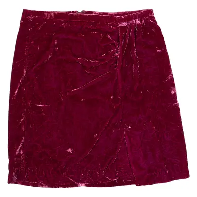 ANTHROPOLOGIE Womens Straight Skirt Pink Short Velvet UK 12