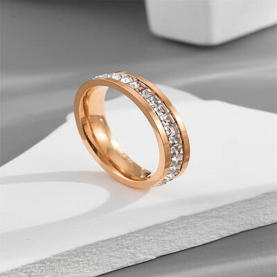304 Stainless Steel Crystal Rhinestone Finger Rings