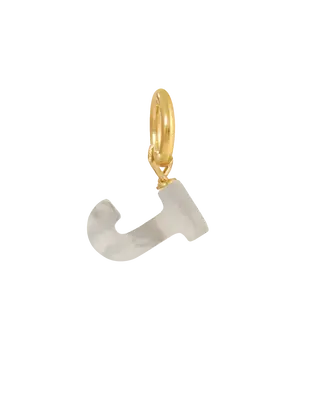 MOP Letter Charm | Metal Color: Gold | Letter: J