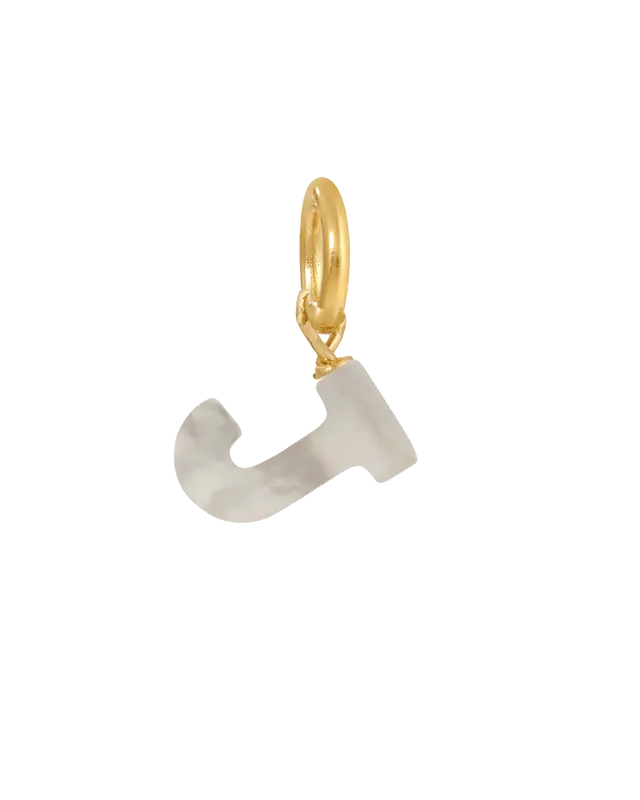 MOP Letter Charm | Metal Color: Gold | Letter: J
