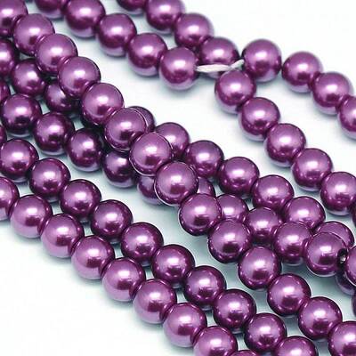 Eco-Friendly Dyed Glass Pearl Round Beads Strands