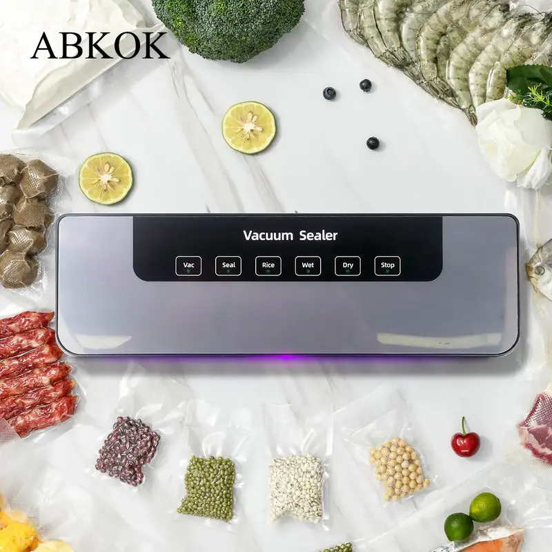 5 in 1 Vacuum Sealer, Vacuum Sealer Machine with 10 Vacuum Sealer Bags, Strong Suction Food Sealer, Household Kitchen Applian...