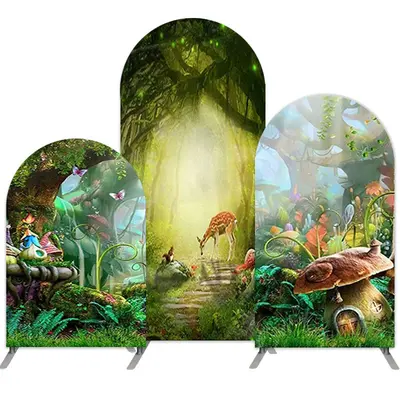 Aperturee Magic Forest Theme Double Sided Party Arch Backdrop Kit | Diy Round Arch Backdrop | Wedding Arch Backdrop | Diy Chi...