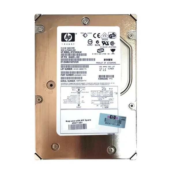 403211-001 HP 72.8GB Ultra-320 SCSI 15000 3.5-inch Hard Drive