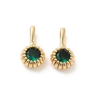 Brass Micro Pave Cubic Zirconia Charms
