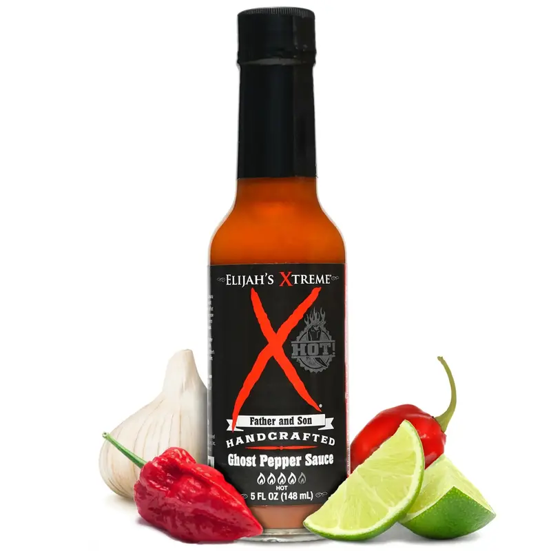 Elijah's Xtreme Ghost Pepper Hot Sauce - About 450,000 SHU, Handcrafted with Habanero, Garlic, Lime & Passion Fruit, Vegan, G...