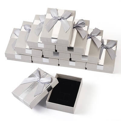Rectangle Paper Jewelry Gift Boxes with Bowknot