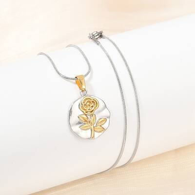 304 Stainless Steel Two Tone Pendant Necklaces for Women