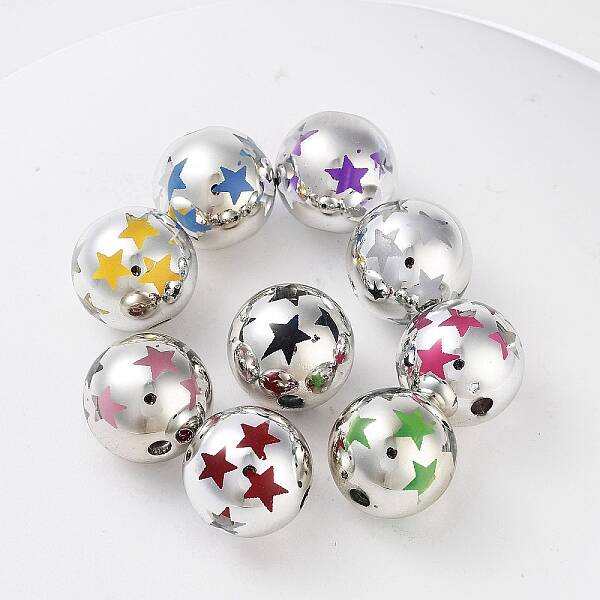 UV Plating Rainbow Iridescent Acrylic Beads
