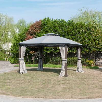 SUNJOY Light Gray Replacement Canopy For Shadow Creek Gazebo (10 ft. x 12 ft. ) L-GZ1140PST-C1 Sold At Big Lots