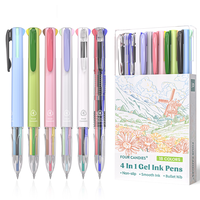 Four Candies 6 PCS Multicolor Pen, 0.5mm Colored Pens, 4-in-1 Multicolor Ink Pens, 18 Colors Retractable Ink Pens for Office,...