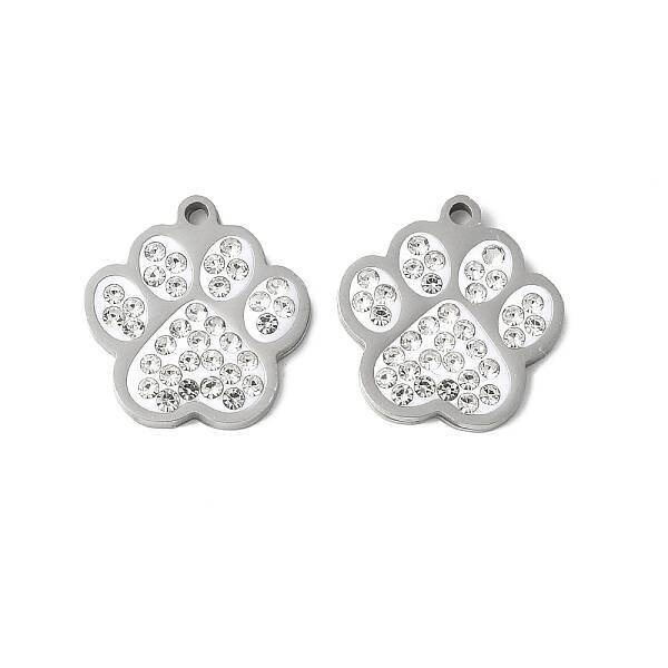 201 Stainless Steel Rhinestone Pendants