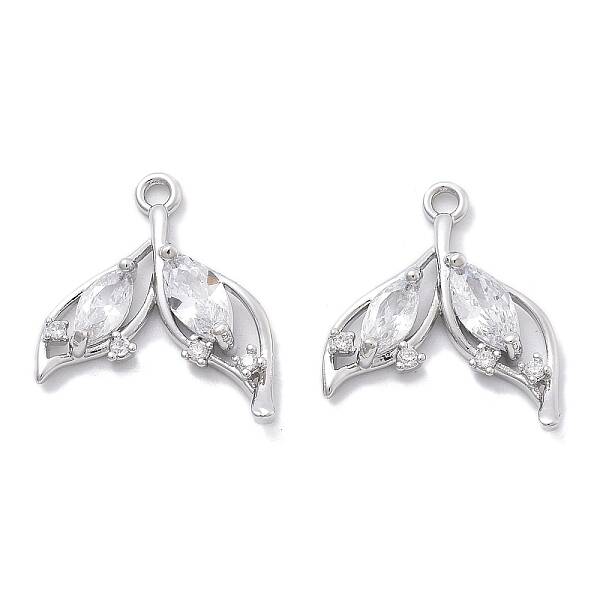 Brass Micro Pave Cubic Zirconia Pendants