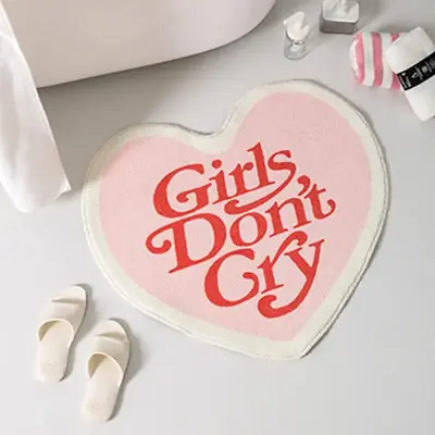 Floor Rug, 1 Count Pink Rug, Cozy Corner Heart Shaped Soft Floor Mat, Indoor Mat, Living Room Rug, Living Room Carpet, Home D...