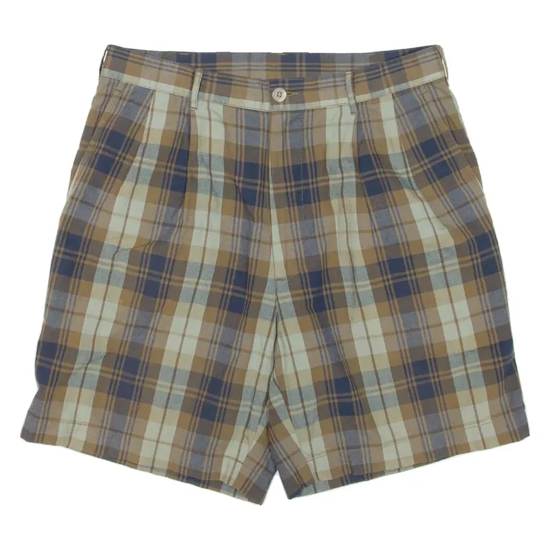 VINCI Mens Chino Shorts Brown Check M W32